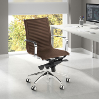 Poltrona design Brenton, apoio de braço de aço, encosto baixo 210855 - (Outlet)
