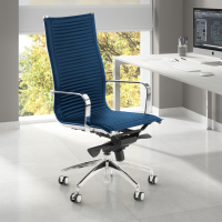 Poltrona de design Brenton, apoio de braço de aço, encosto alto 210866 - (Outlet)