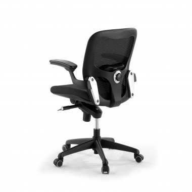 outlet cadeira de escritorio preto amira malha mesh bracos moveis 8