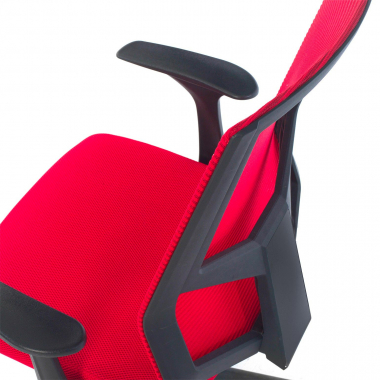 outlet cadeira de escritorio vermelho archer malha mesh bracos fixos 7