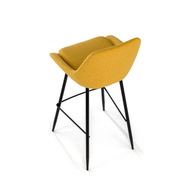 outlet cadeira de escritorio amarelo giselle tecido bracos fixos 7