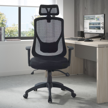 outlet cadeira de escritorio preto lake malha mesh bracos moveis 2